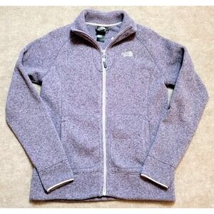 THE‎ NORTH FACE SWEATER JACKET FULL ZIPPER LONG SLEEVE PURPLE MEDIUM WOMEN'S
